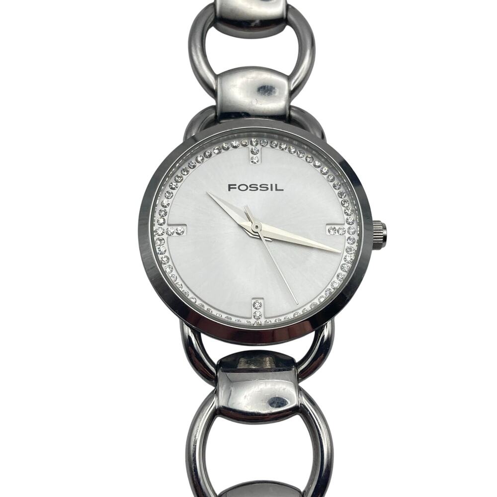 Fossil F2 Women's Watch - New Battery All stainless Steel WR 30M Wrist 6.25-6.5"